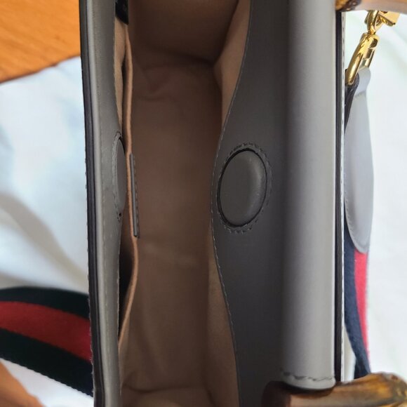 GUCCI Nymphaea Bamboo Top Handle Bag – Grey Leather – Authentic & Gorgeous - Picture 5 of 14